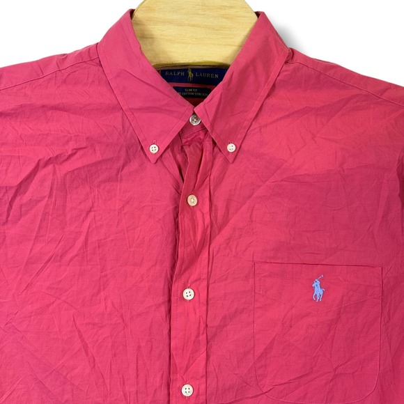 Ralph Lauren Other - Ralph Lauren Button Down Shirt Mens Medium Pink Slim Fit Cotton Stretch Pony